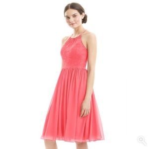 Azazie Watermelon Chiffon/Lace Dress